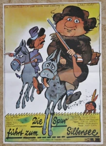 (D70) DDR-Plakat DIE SPUR FÜHRT ZUM SILBERSEE - DEFA 1989 Grafik: Ernst - Picture 1 of 1