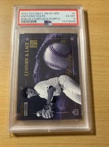 2022 Wild Card Matte Mega Mix Leather & Lace Purple 5/5 Anthony Volpe PSA 6 - Picture 1 of 5