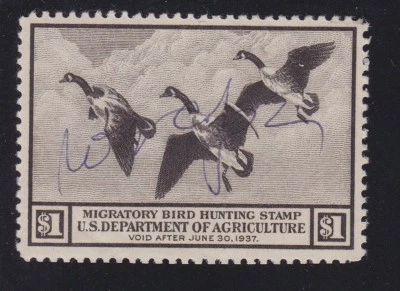 US RW3 $1 Duck Hunting Used VF SCV $100 - Image 1 of 2