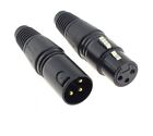 Внешний вид - 1 Pair XLR 3 Pin Gold Contacts Male & Female Audio Plug Cable Connectors Black