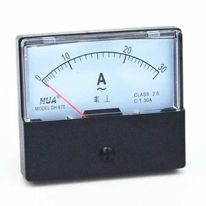 AC 0-30A Analog Panel Meter Ammeter Gauge DH-670 - Imagen 1 de 3