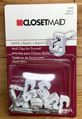 Closet Maid Wall Clips for Drywall-#6610- 7 Count Shelf To Wall - Image 1 of 2