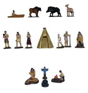 Native American Cake Toppers Toys Figures Animals TeePee Totem Pole Canoe Fire - Picture 1 of 14
