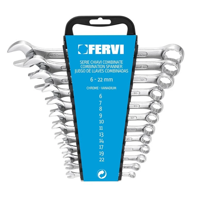 SERIE CHIAVI COMBINATE METRICHE FISSE E STELLA FERVI 0073 PZ.12 MM.6-22