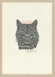 31)Nr.005,EXLIBRIS, Ex Libris,Bookplate, Battermann Jan, Katze / cat, - Imagen 1 de 1