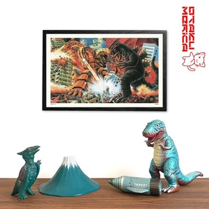 Kaiju Kunstdruck Godzilla vs Mecha King Ghidorah - 11 x 17 Zoll NUR DRUCK - Bild 1 von 2