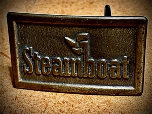 Fibbia per cintura vintage in ottone Steamboat Springs Colorado - Foto 1 di 3