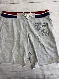 Mossimo Supply Co Shorts Mens Medium Gray Sweat Drawstring SoCal Graphic Patch - Picture 1 of 6