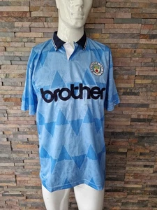 Camiseta de fútbol vintage Manchester City Brother retro con dibujo de puntuación GRANDE. - Imagen 1 de 7
