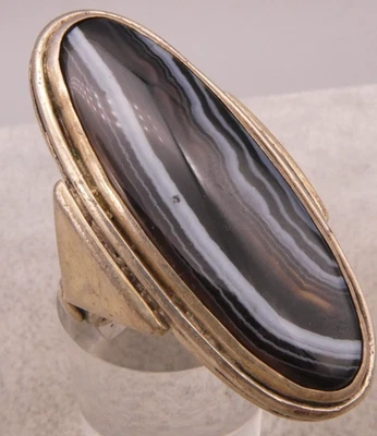 Ring Silber 835 wunderbares klassisches Prachtstück Lagenstein 60iger Jahre - Bild 1 von 4