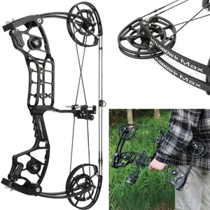 Archery Dual-Use Compound Bow 30-80lbs Adjustable Hunting Shooting Target RH LH - Picture 1 of 13