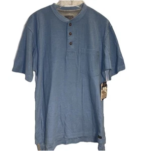 Smiths Workwear NEU Herren M Henley Shirt Blau Strick Pullover Zwickel Kurzarm - Bild 1 von 12
