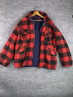 Chaqueta grande a cuadros roja búfalo de lana CPO by Spiegel de colección de los años 70 para hombre Foto 1 de 4