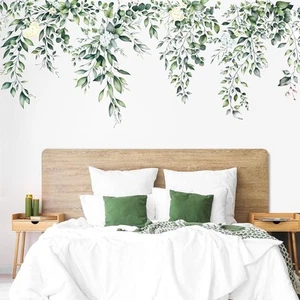 Green Leaves Wall Decor Hanging Vine Flower Stickers Floral - Picture 1 of 7