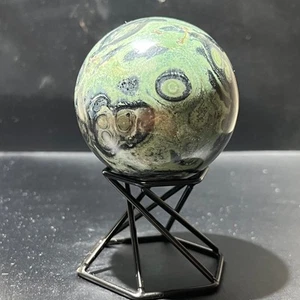 329G Bola de ojo de pavo real natural Cuarzo Cristal Esfera de curación Reiki + Soporte - Imagen 1 de 18