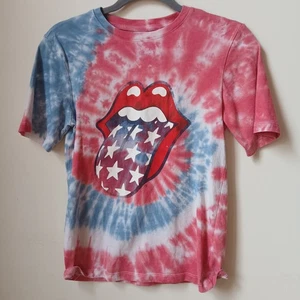 Rolling Stones Tee Youth 10/12 Tie Dye Retro Mick Jagger 60's 70's Classic Rock - Picture 1 of 11