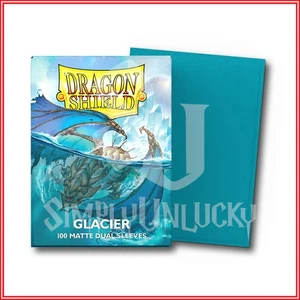 Glacier 100 Manicotti Opachi Doppio Scudo Drago Taglia Standard🐉per Pokemon MTG DBS - Foto 1 di 2