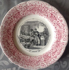 Alter sprechender Teller Sarreguemines Kronmarke U&C - Bild 1 von 3