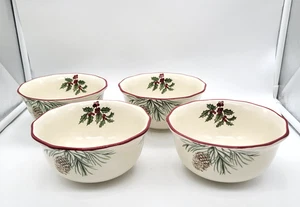 4 Better Homes & Gardens Heritage Holiday Winter Forest Soup Cereal Bowls MINT - Picture 1 of 6