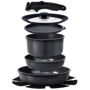 Ceramic Non Stick Pots and Pans Set,Nonstick Detachable Handle Cookware Sets,... - Picture 1 of 8