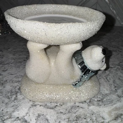 Bath & Body Works Winter Polar Bear Glitter 3-Wick Candle Holder - Image 1 of 2