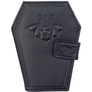 Kreepsville 666 RIP Bat Coffin Black Bi-Fold Wallet Vegan Chain Hole Snap NWT - Picture 1 of 3