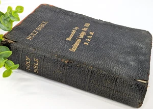NECESITA TLC✝️Antigua De Colección 1925 Santa Biblia Sociedad Bíblica Americana ¡Predepresión! - Imagen 1 de 21