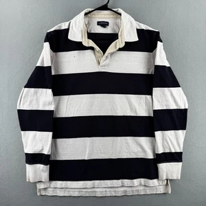Vintage Lands End Rugby Shirt Mens XL Blue Heavy Cotton Polo Y2K Preppy - Picture 1 of 16