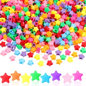 1000Pcs Star Pony Beads Shapes for Friendship Bracelets Valentine'S Day Colourfu - Picture 1 of 12