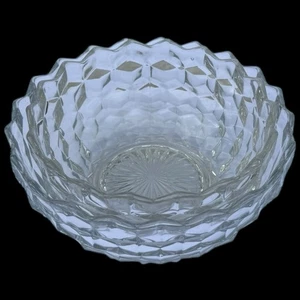 Vintage Fostoria American Cube Pattern Two Round Nesting Bowls 7" & 8" Diameter - Picture 1 of 8