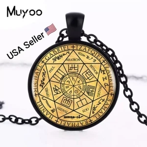 New Seals Of The Seven Archangels Pendant Choker Statement Round Necklace Unisex - Picture 1 of 5