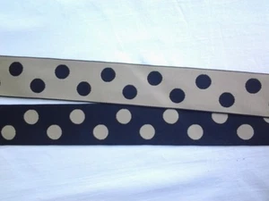 +15 YARDS - 1 1/2" Black with Large Beige Dots - Reversible Grosgrain Ribbon - Bild 1 von 1