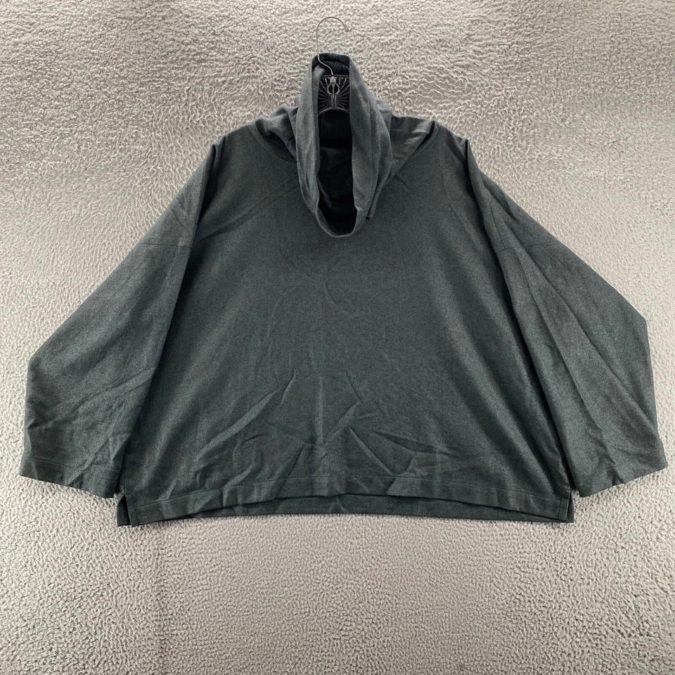 Suéter Eskandar Para Mujer 1 Verde Cachemira Seda Capucha Cuello Tejido De Gran Tamaño Pullover Foto 1 de 4