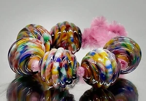 Handmade Lampwork Glass Beads From Murano OOAK James Jankewicz Brand 6 Pcs - Picture 1 of 7