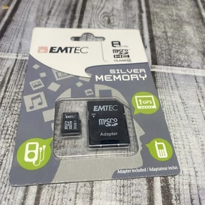 Scheda di memoria MicroSD HC + adattatore 8 GB argento (MP3-MP4) EMTEC - Foto 1 di 2