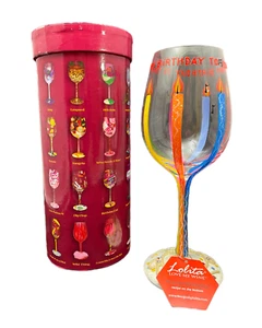 Lolita Happy Birthday handbemaltes Weinglas 15 Unzen Neu mit Box - Bild 1 von 6