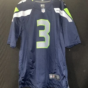 Nike NFL on field apparel Seattle Seahawks #3 Russell Wilson Mens M - Blue - Picture 1 of 6