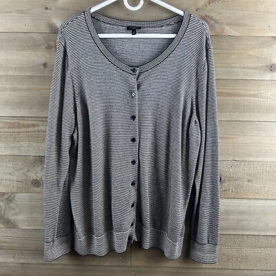 Talbots Womens Cardigan Long Sleeve Round Neck Button Up Metallic Striped 2X - Image 1 of 4