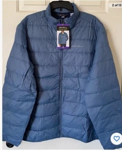 Eddie Bauer Microlight III Down Packable Water Repel Puffer Jacket Large Blue - Picture 1 of 3