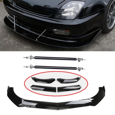 For Honda Prelude Si Front Bumper Lip Splitter Spoiler +Strut Rods Bar Rods Foto 1 de 4