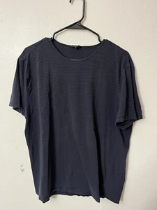 DKNY Men’s Short Sleeve Crew Neck Striped Black T-Shirt Size Blue & Black Stripe - Picture 1 of 5