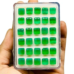 30 Pcs Natural Green Onyx 8mm Square Cut Top Quality Loose Untreated Gemstones - Picture 1 of 8
