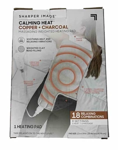 Sharper Image Calming Heat Massaging Weighted Heating Pad Copper & Charcoal New - Picture 1 of 6