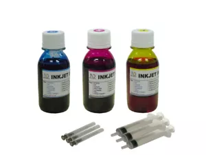 3x100ml Tri colori tye refil link per tutte le stampanti HP DELL LEX CANON BROTHER CMY - Foto 1 di 1