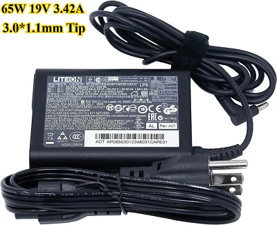 LITEON 65W 19V 3.42A Adapter for Acer Aspire 5 A515-57T-76E1 3.0*1.1mm Charger - Image 1 of 4