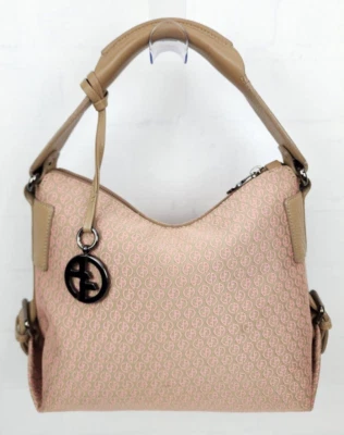 Giorgio Armani Mujer Bolso de Mano Cartera Todo Logo Patrón Asa Única Beige Foto 1 de 4