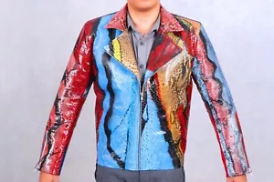 Genuine Python Snake 40" Chest Multi Color Jacket - Picture 1 of 14