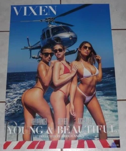 AUGUST AMES RILEY REID ABELLA DANGER Rare 27x19 2-Sided VIXEN Poster! AVN 2018 - Picture 1 of 3