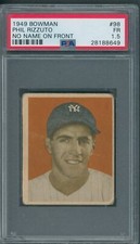 1949 Bowman #98 Phil Rizzuto No Name On Front PSA FR 1.5 *8649