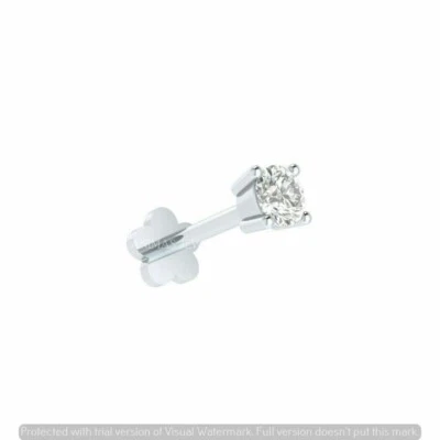 Anillo piercing labret labio diamante real de plata de ley 925 de 0,02 quilates pasador nariz Foto 1 de 4